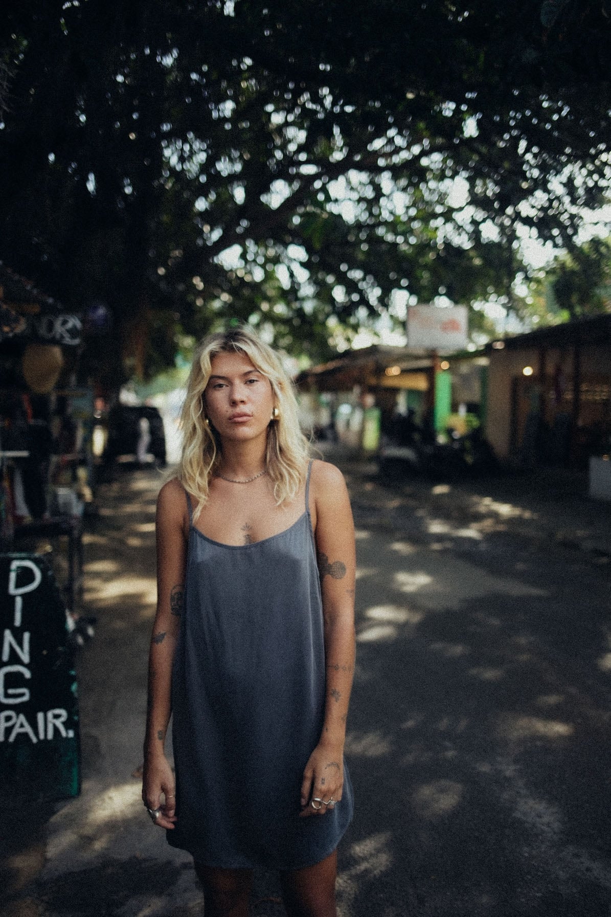 Mini Cupro Dress - Stone Grey