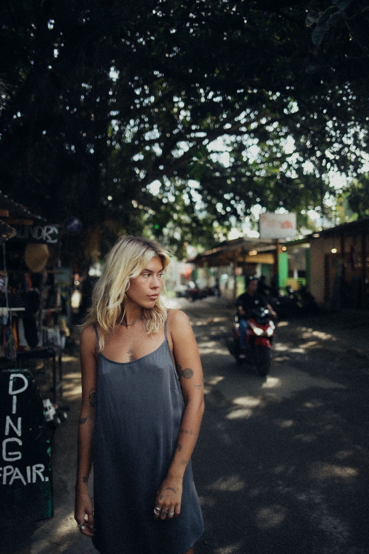 Mini Cupro Dress - Stone Grey