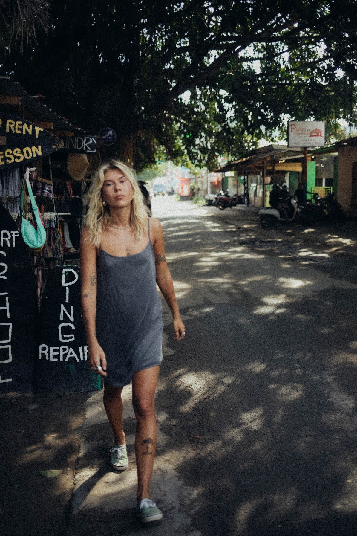 Mini Cupro Dress - Stone Grey