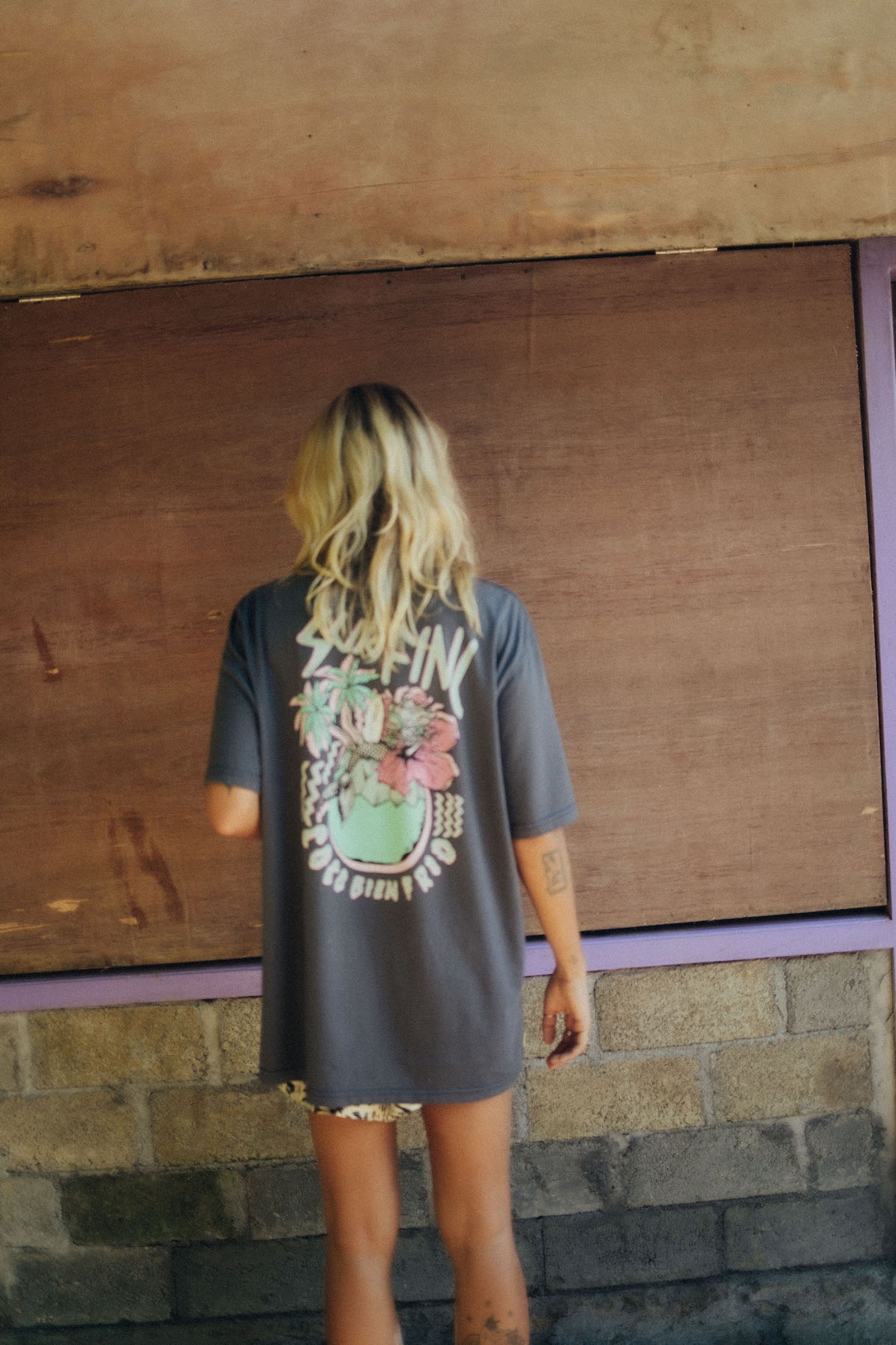 Coco Frio Tee - Stone Grey