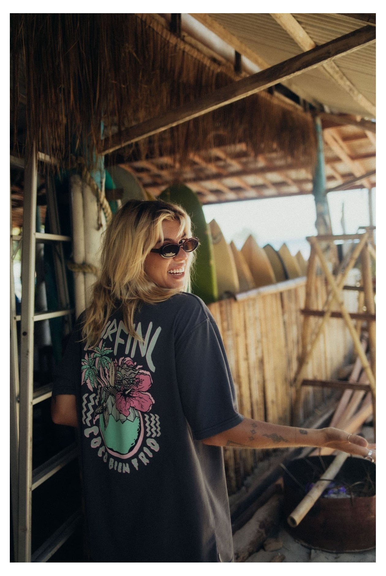 Coco Frio Tee - Stone Grey Coco Frio Tee - Stone Grey