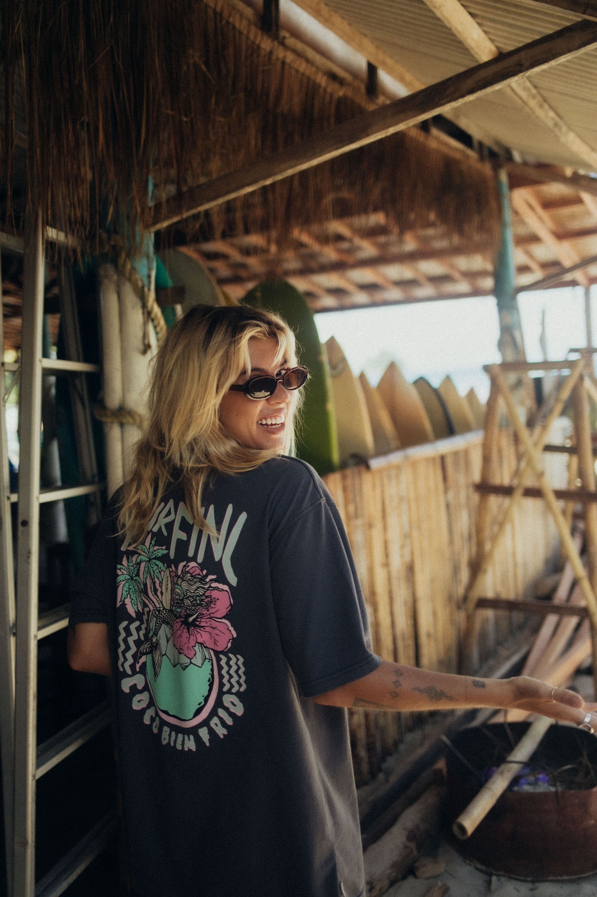 Coco Frio Tee - Stone Grey