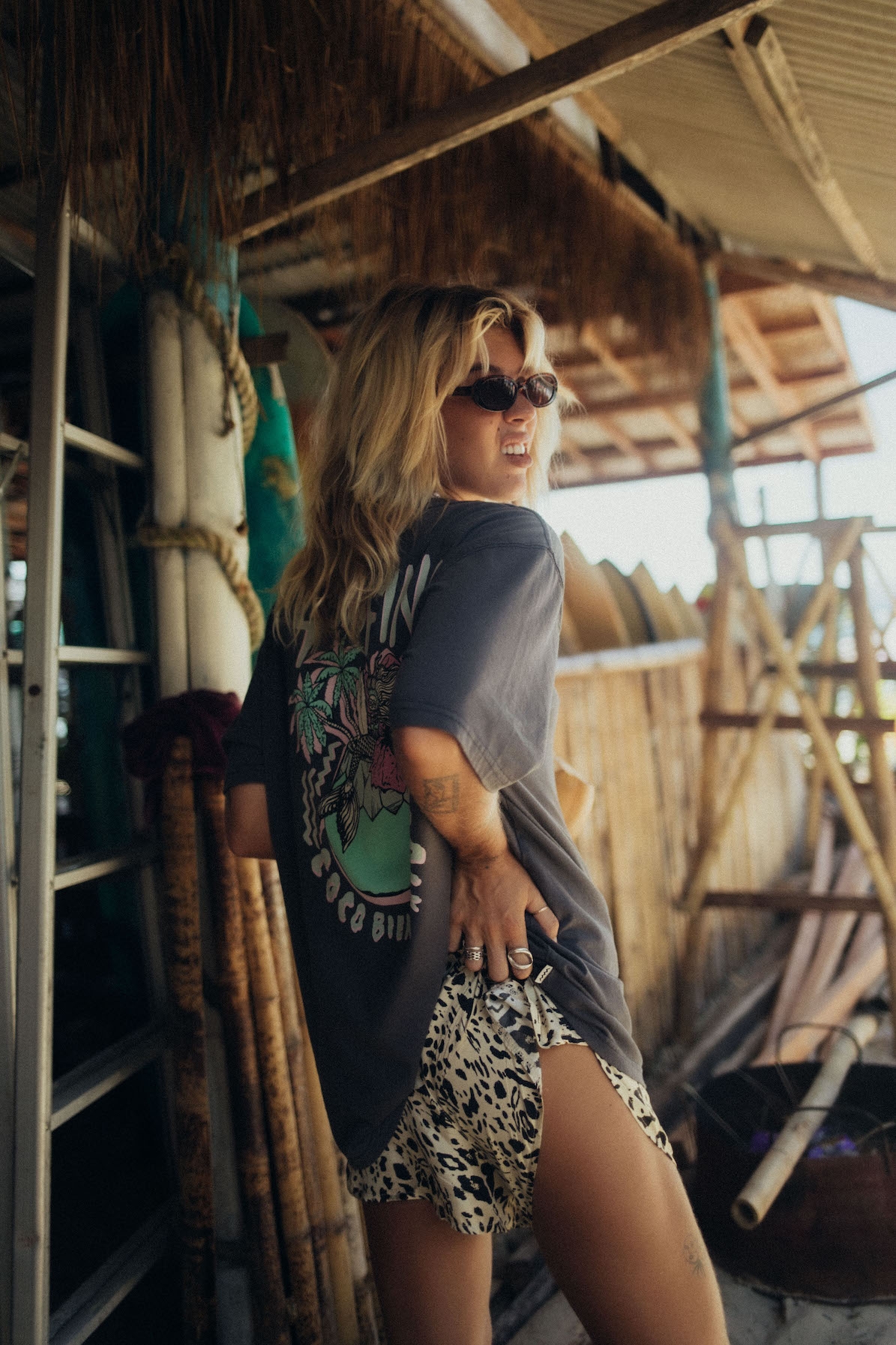 Coco Frio Tee - Stone Grey