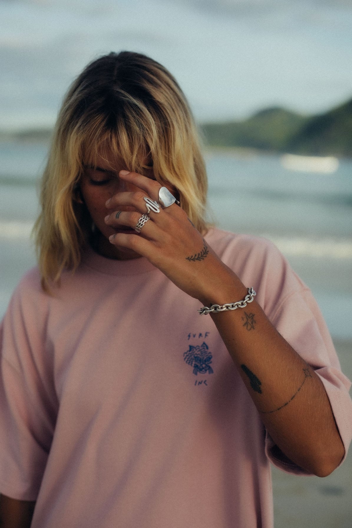 Wave Tiger Tee - Pink Kush