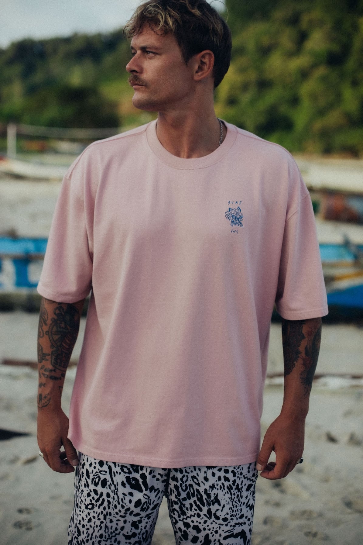 Wave Tiger Tee - Pink Kush