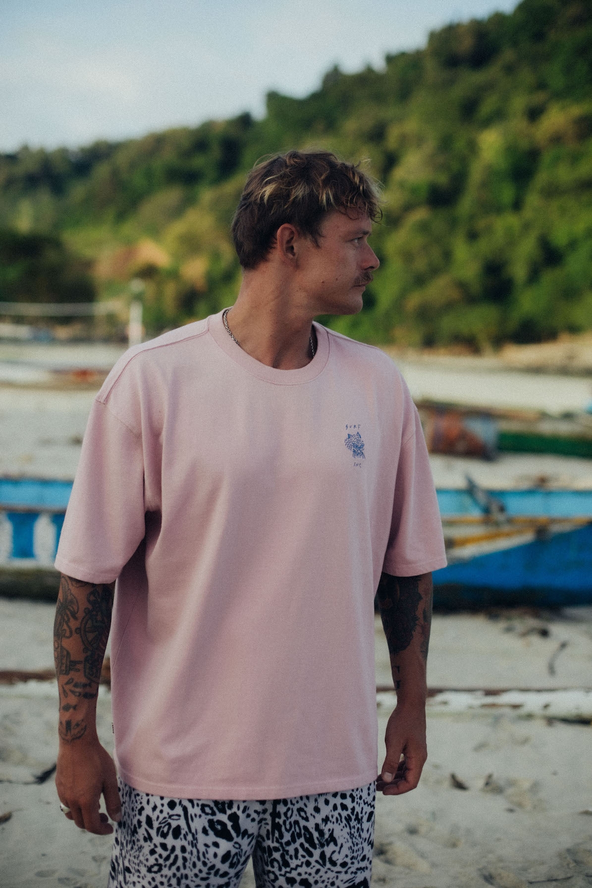 Wave Tiger Tee - Pink Kush