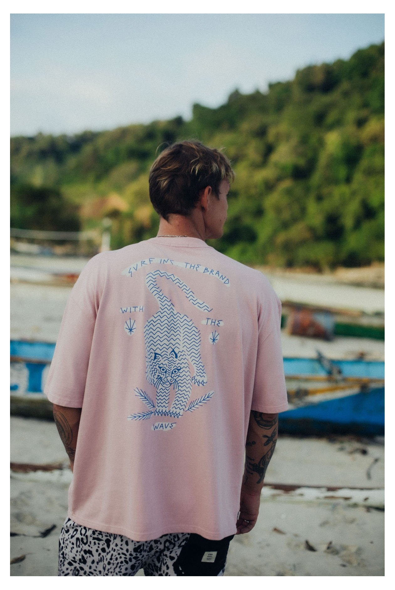 Wave Tiger Tee - Pink Kush Wave Tiger Tee - Pink Kush