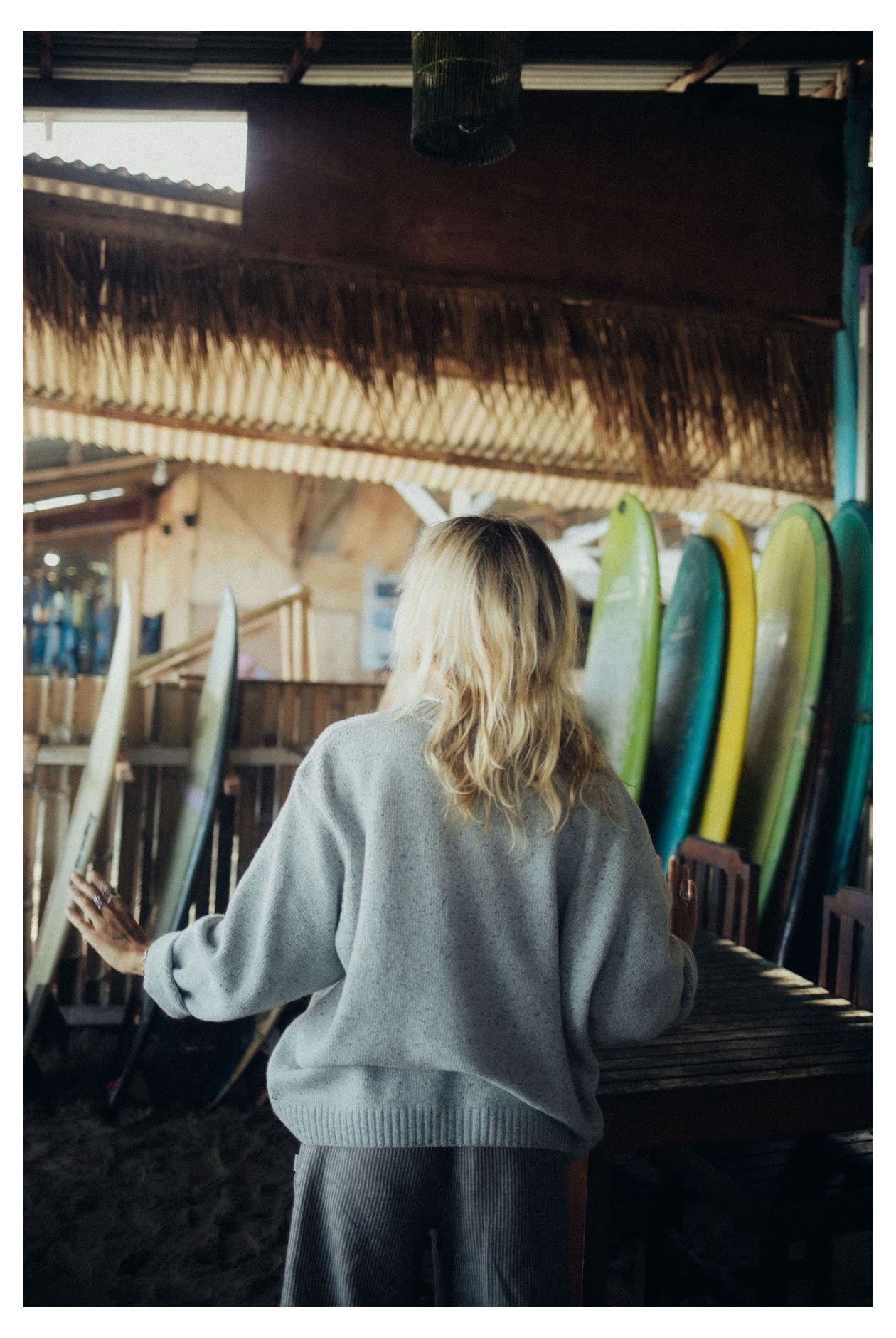 Beach Bum Sweater - Light Grey