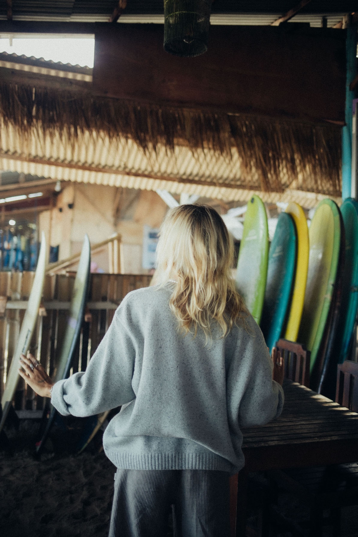 Beach Bum Sweater - Light Grey