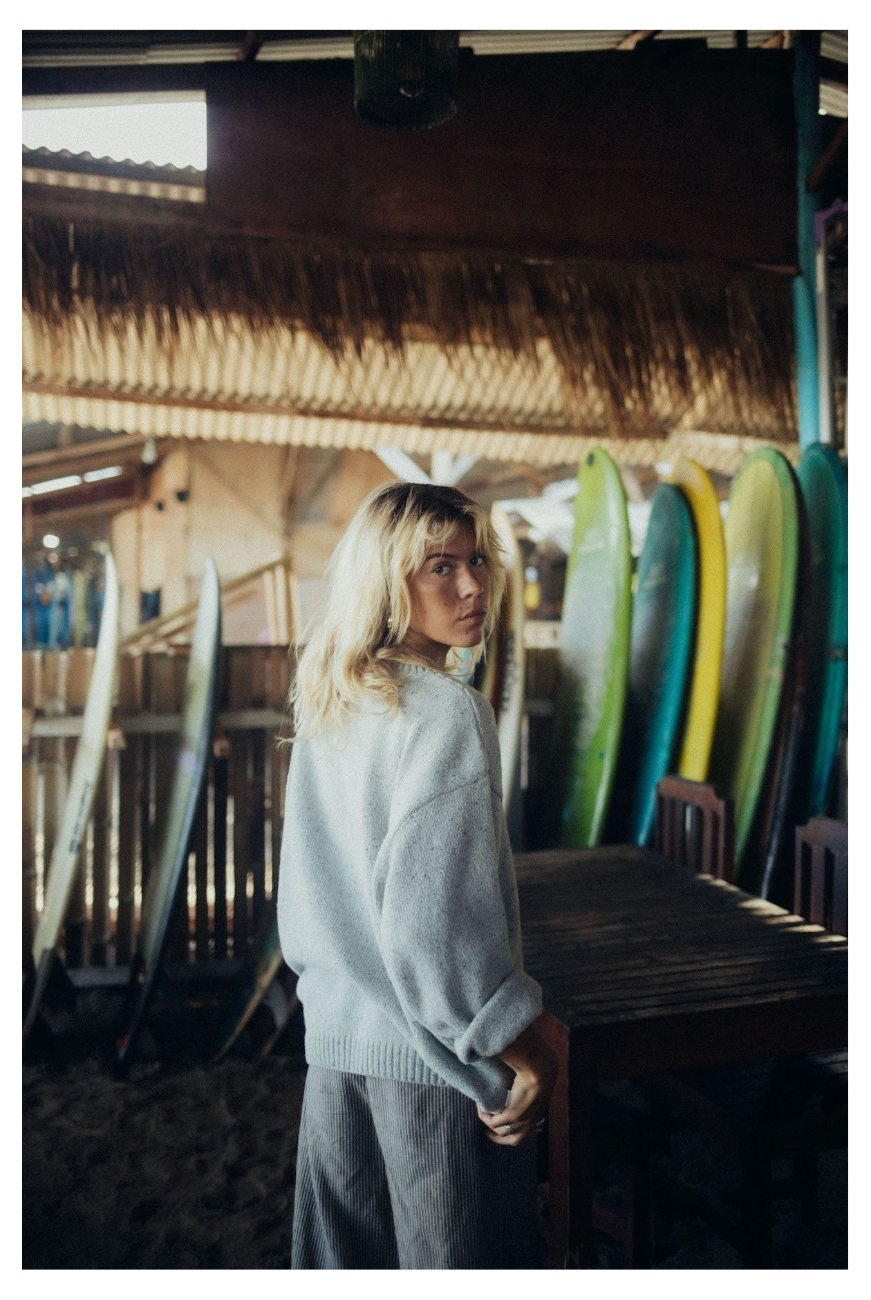 Beach Bum Sweater - Light Grey