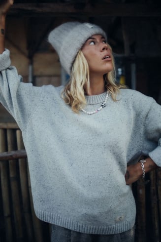Beach Bum Sweater - Light Grey