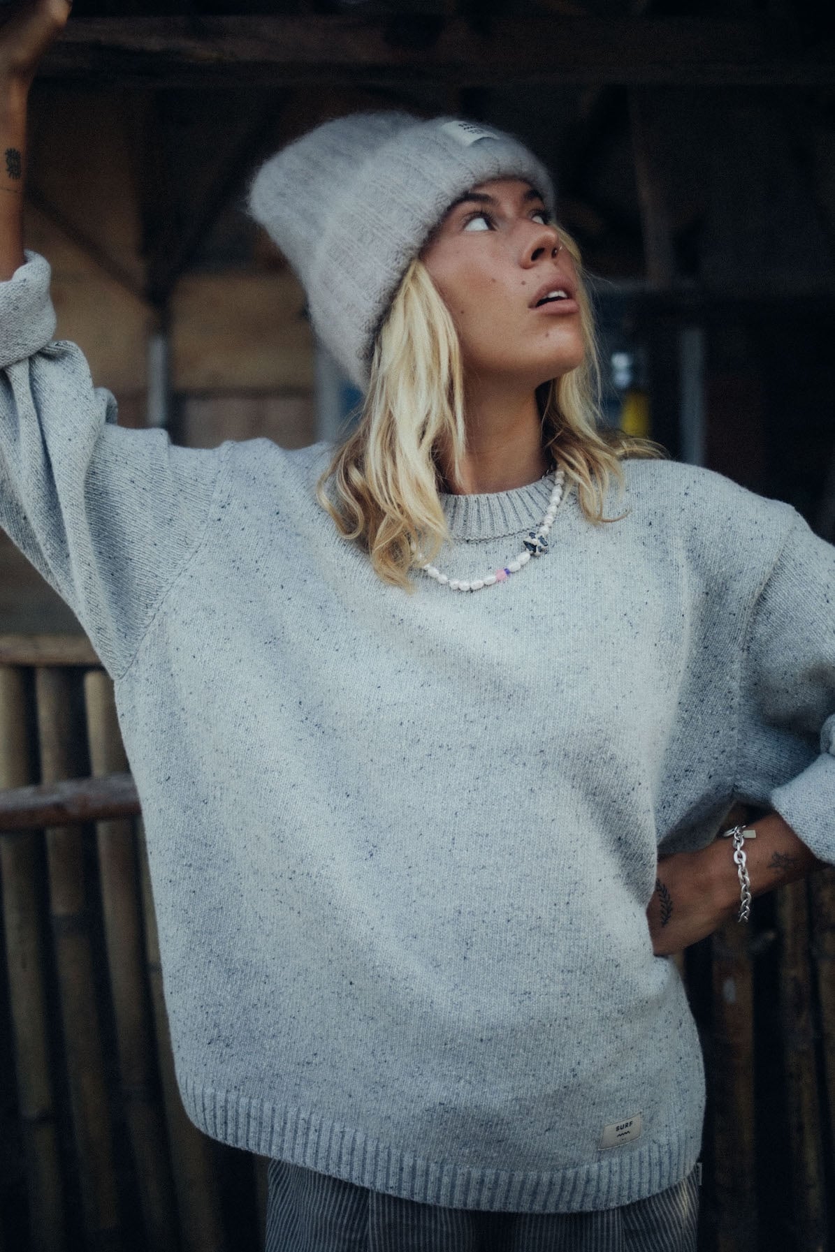 Beach Bum Sweater - Light Grey