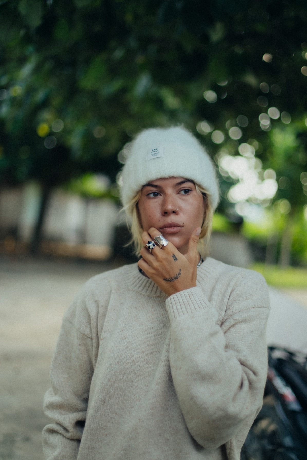 Olivia SRF Beanie - Vintage White