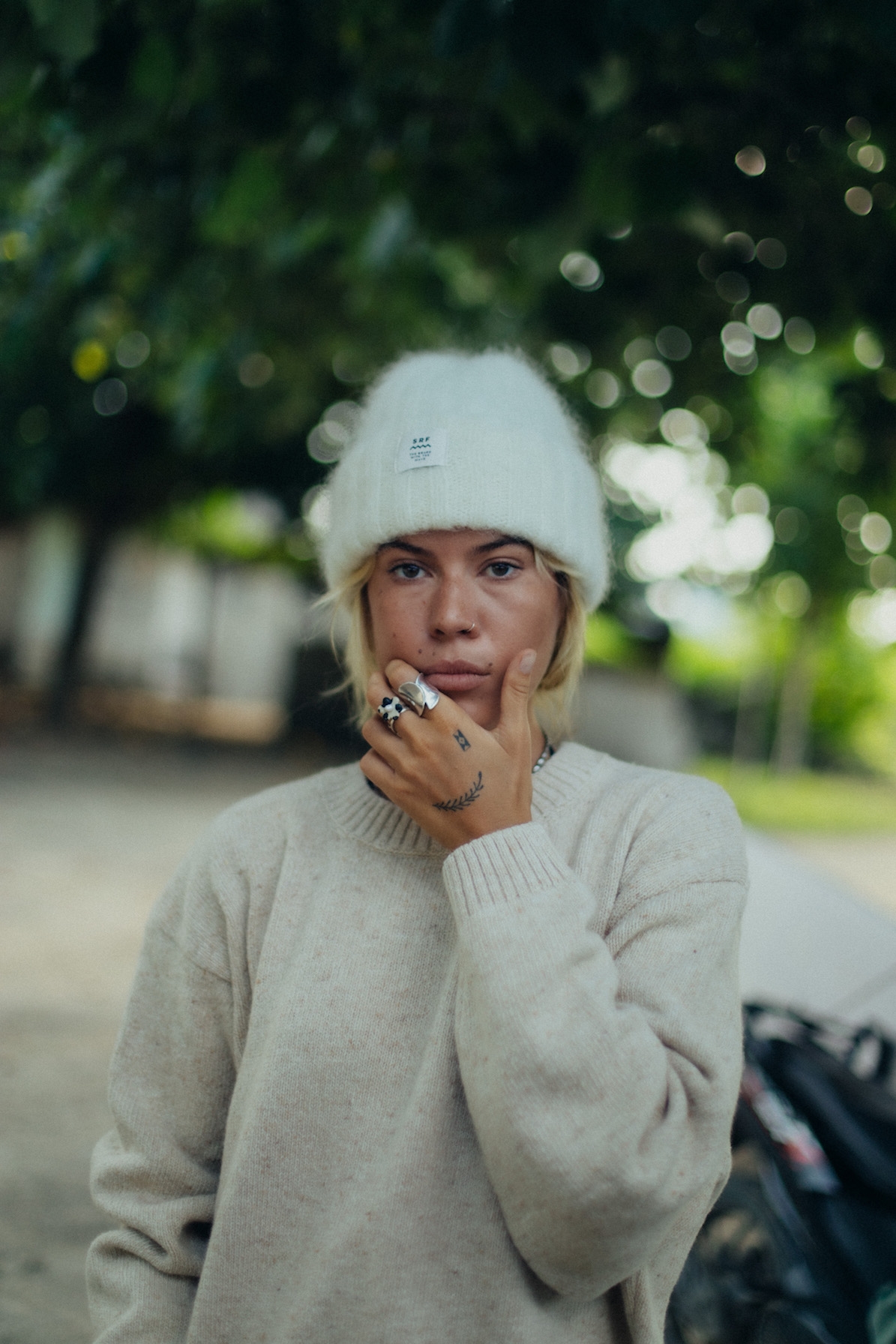 Olivia SRF Beanie - Vintage White