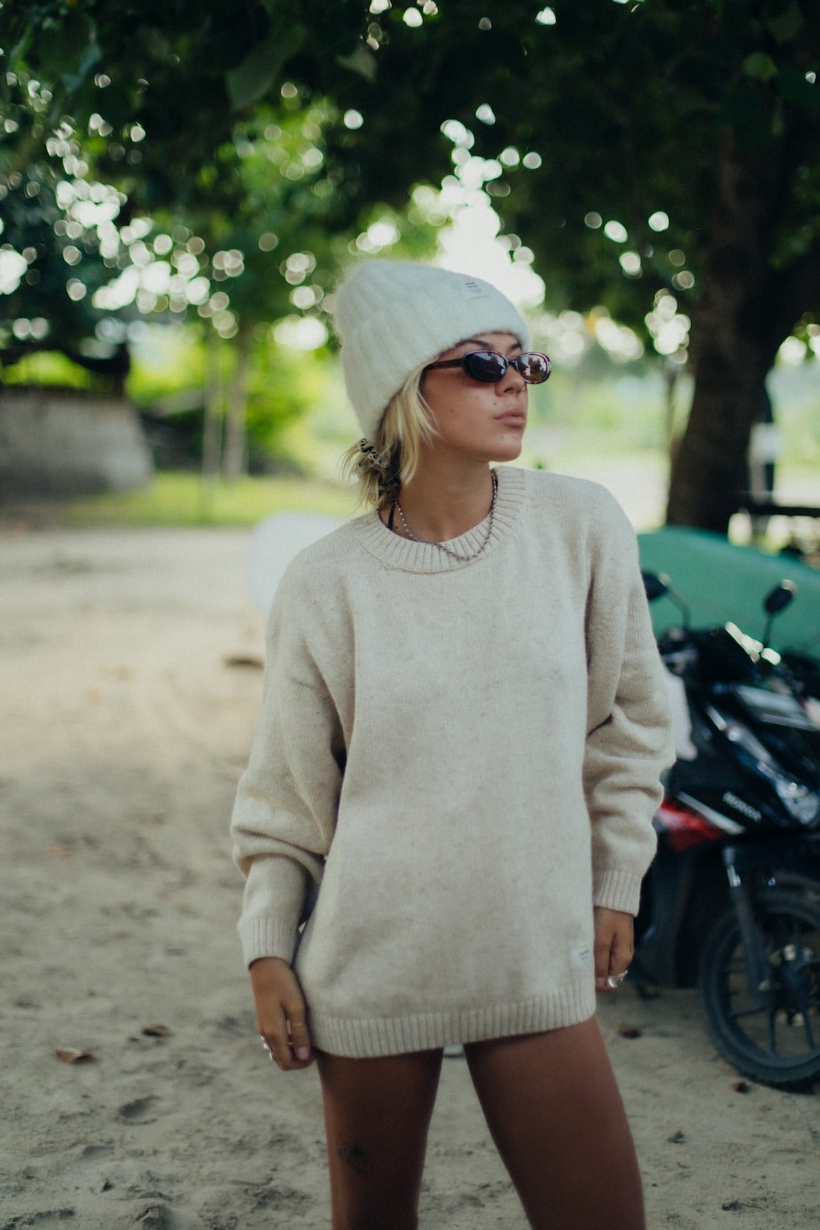 Olivia SRF Beanie - Vintage White