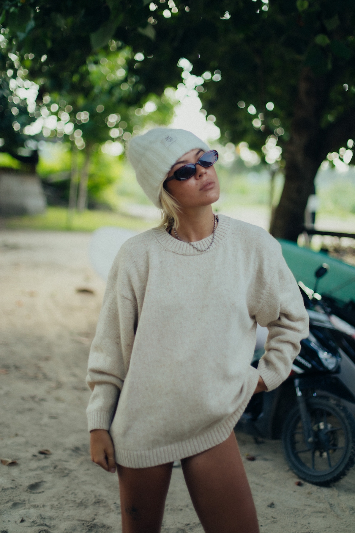 Olivia SRF Beanie - Vintage White