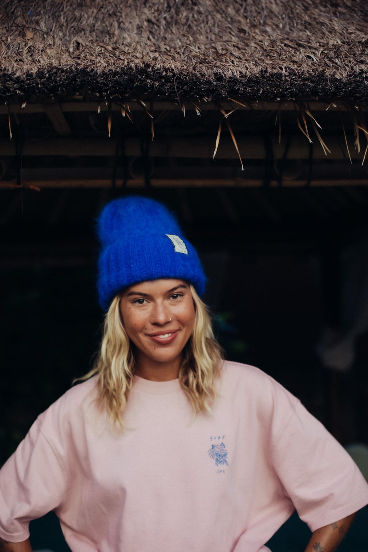 Olivia Tiger Beanie - Cobalt Haze