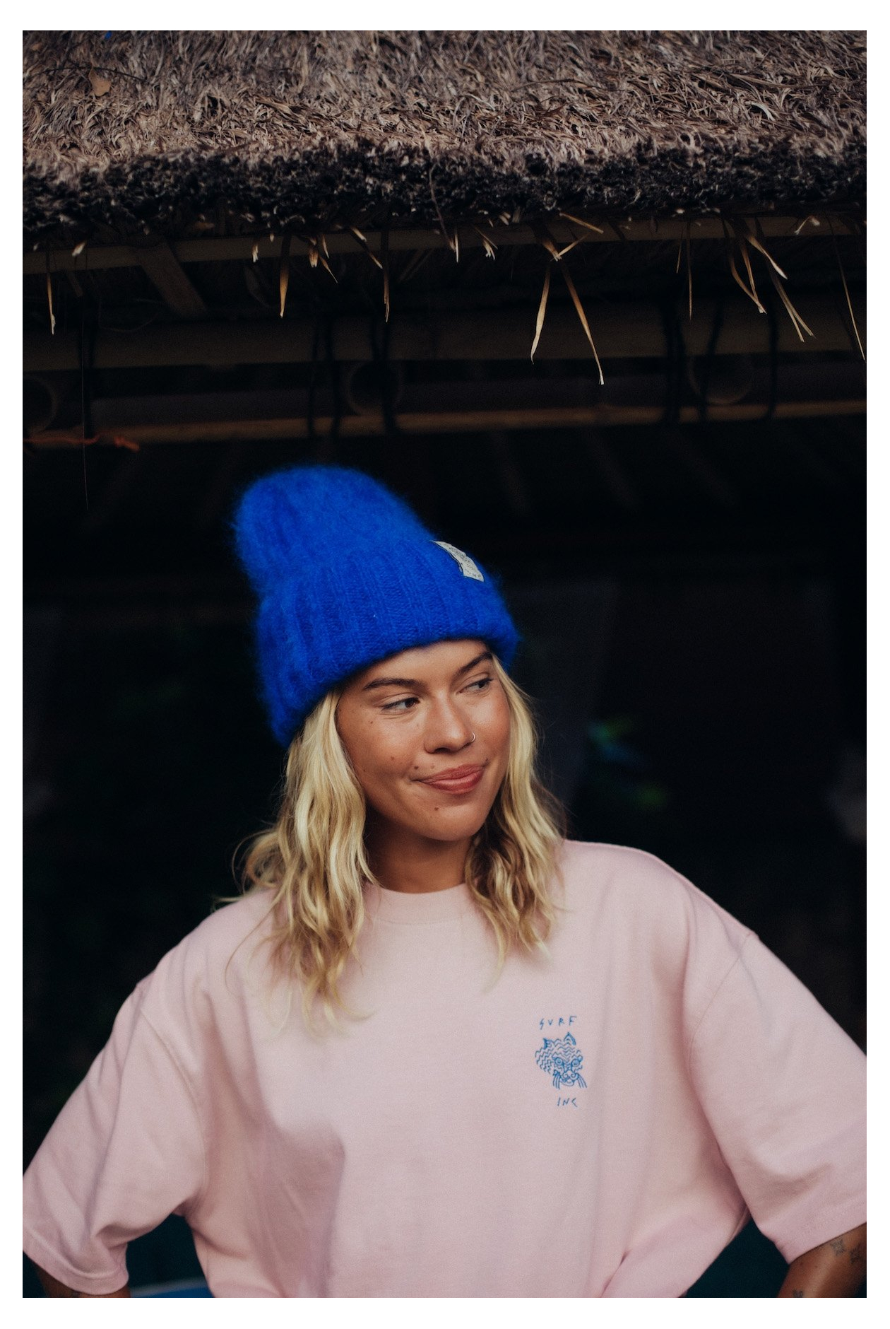 Olivia Tiger Beanie - Cobalt Haze