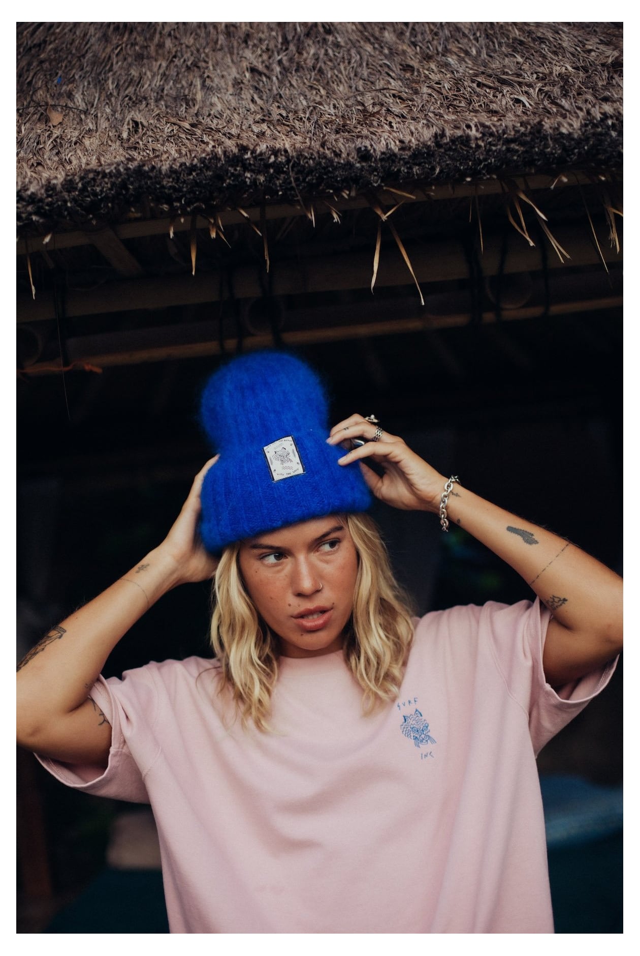 Olivia Tiger Beanie - Cobalt Haze