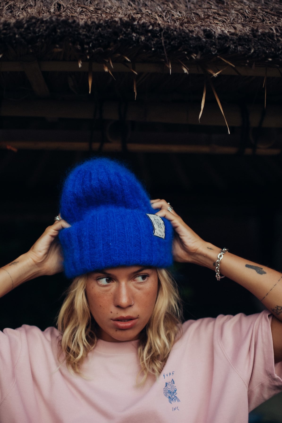 Olivia Tiger Beanie - Cobalt Haze