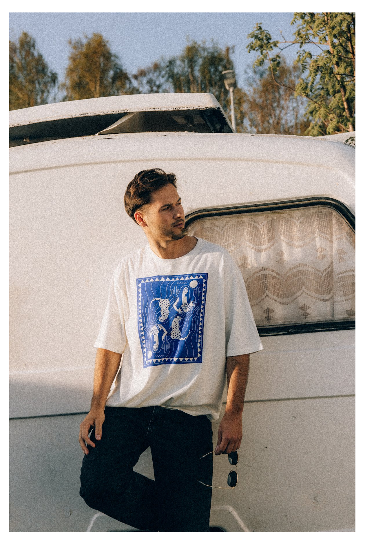 Aqua Box Tee - Vintage White