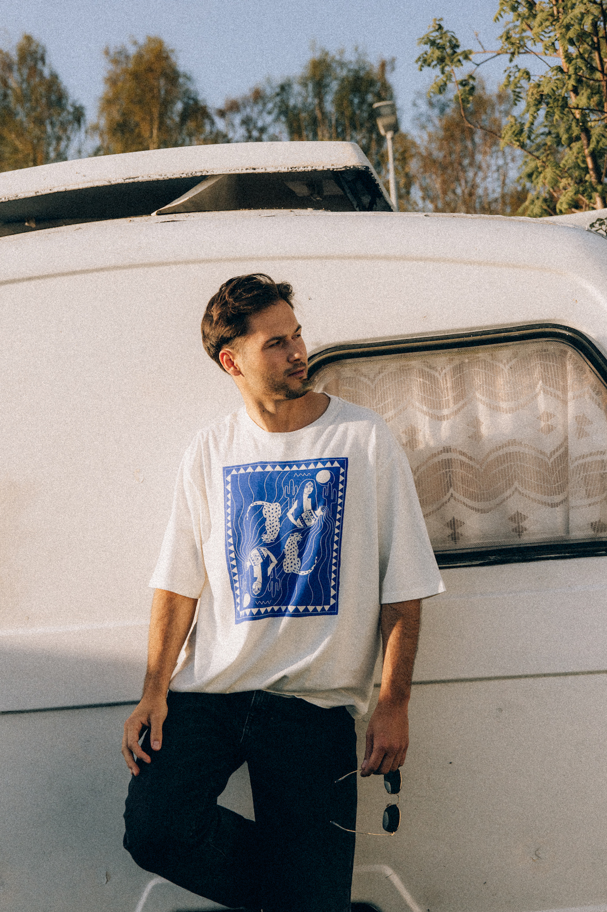 Aqua Box Tee - Vintage White