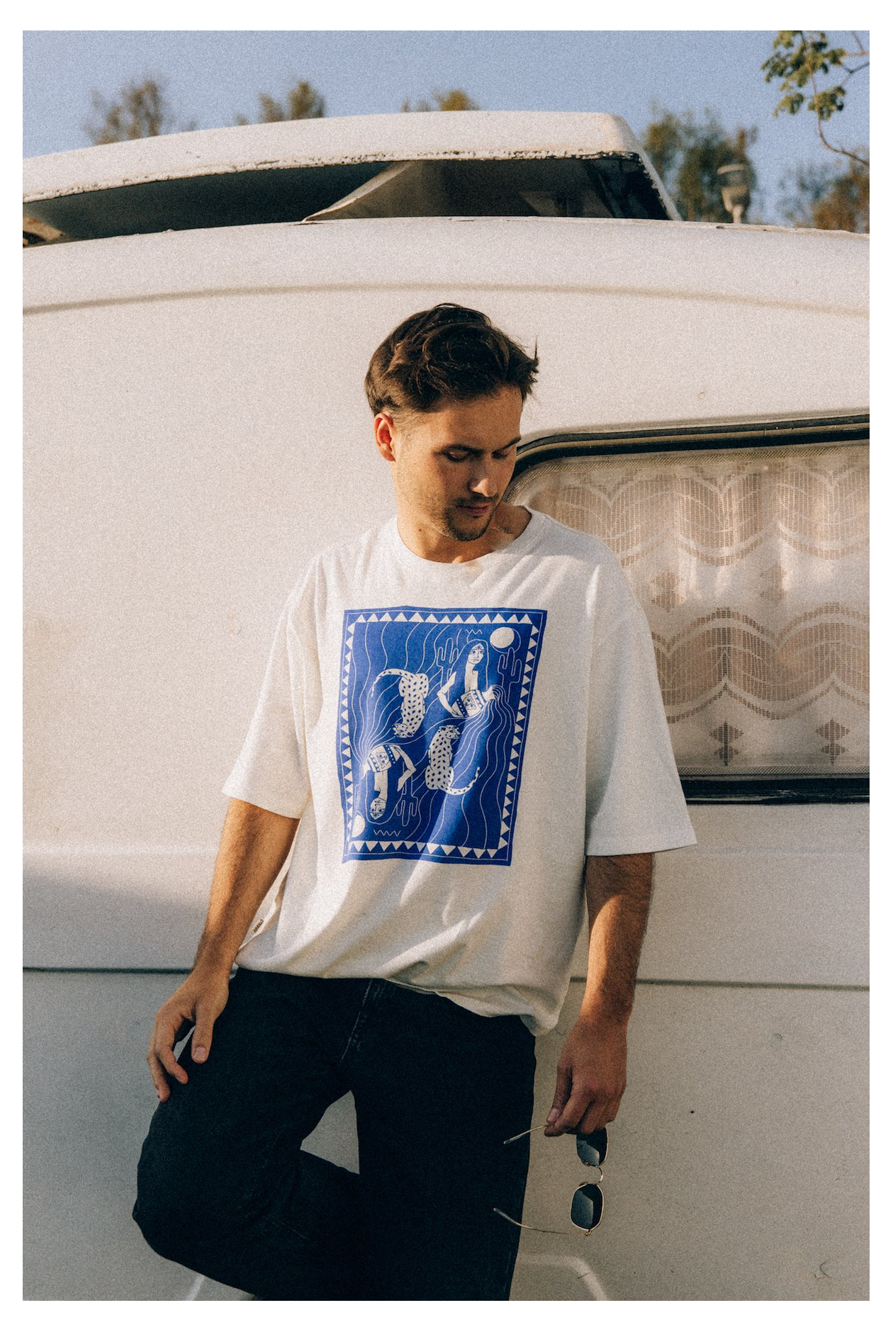 Aqua Box Tee - Vintage White