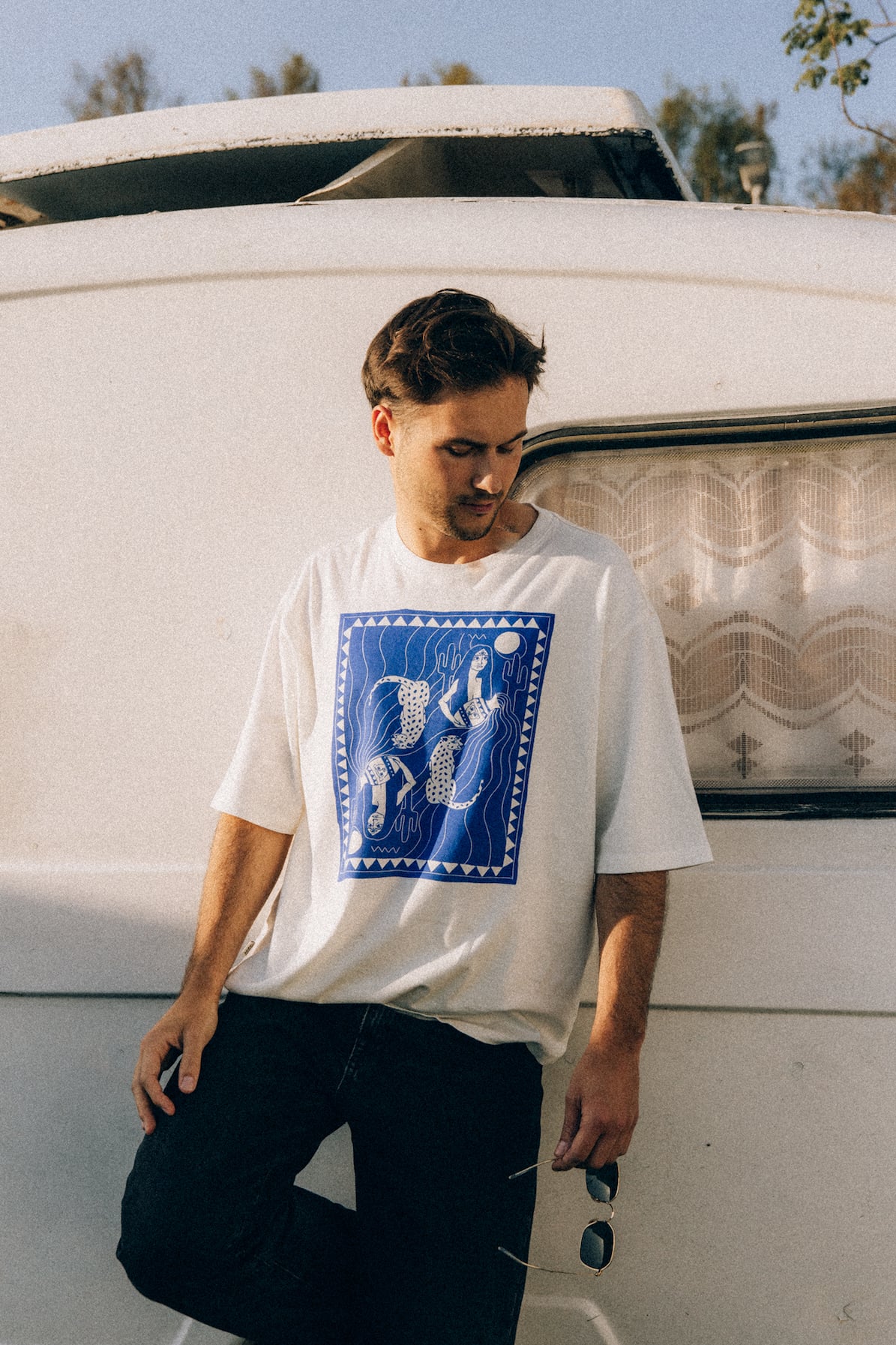 Aqua Box Tee - Vintage White