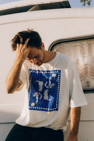 Aqua Box Tee - Vintage White