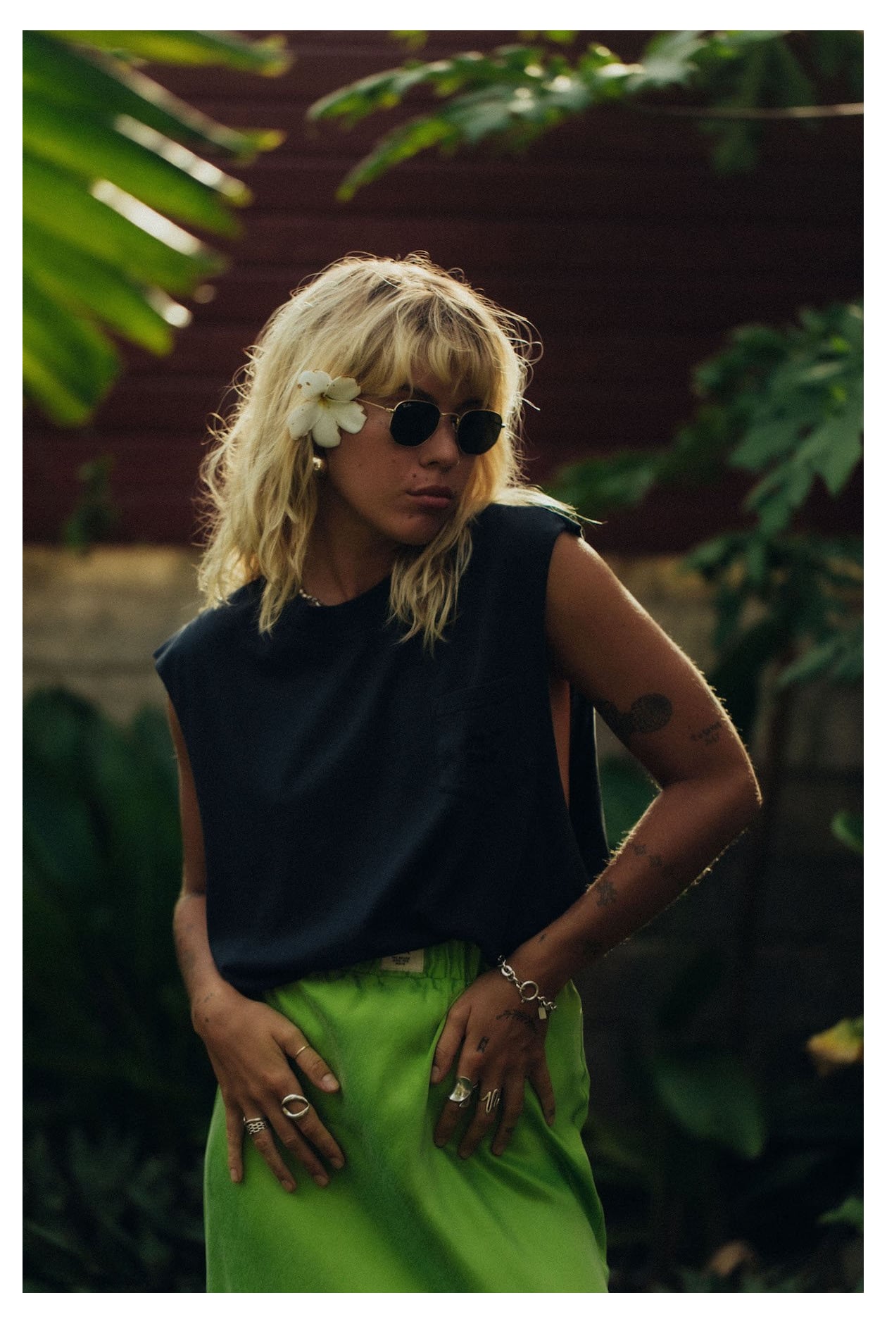 Pocket Tank Top - Acid Black