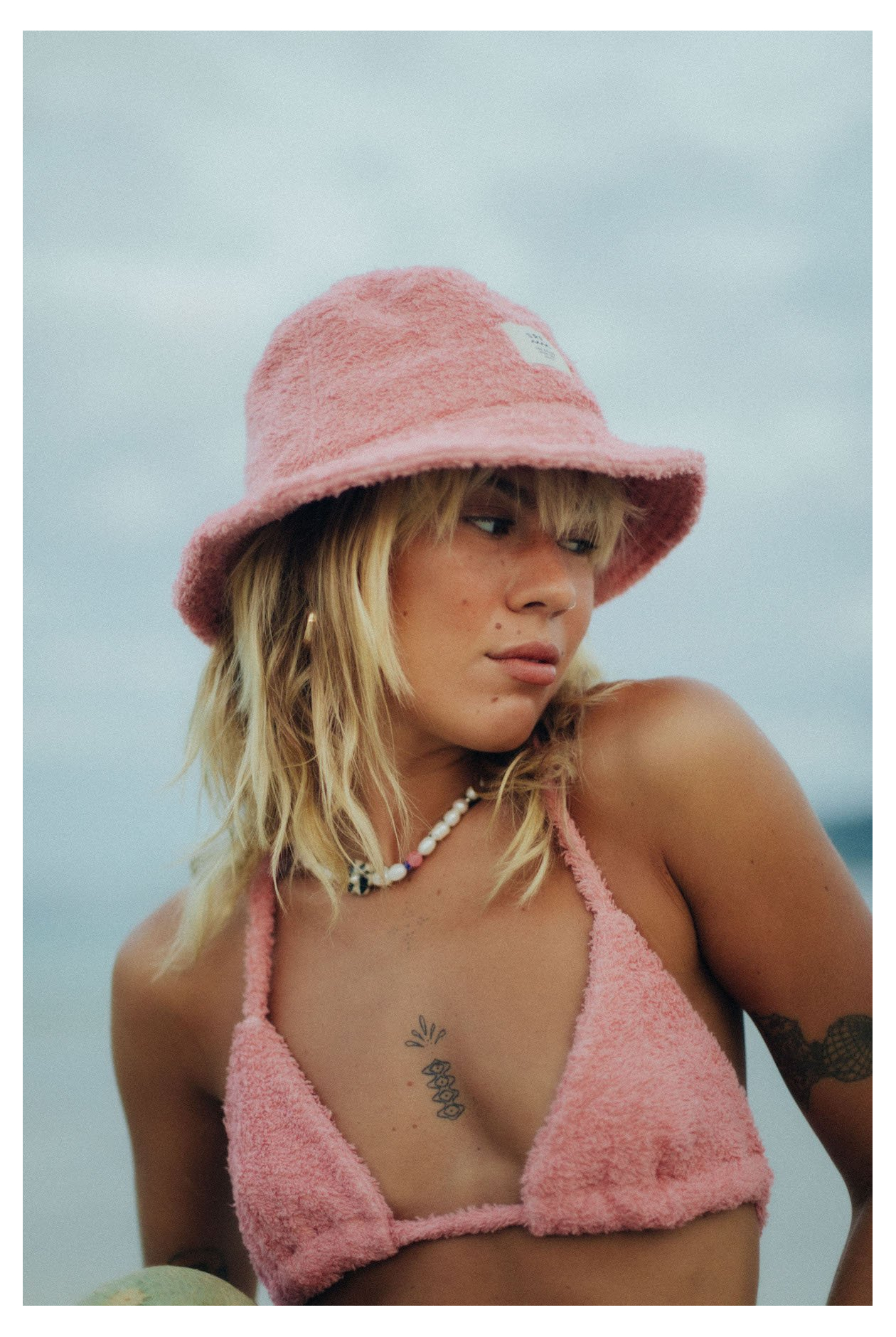 Frotte Triangle Bra - Flamingo Pink