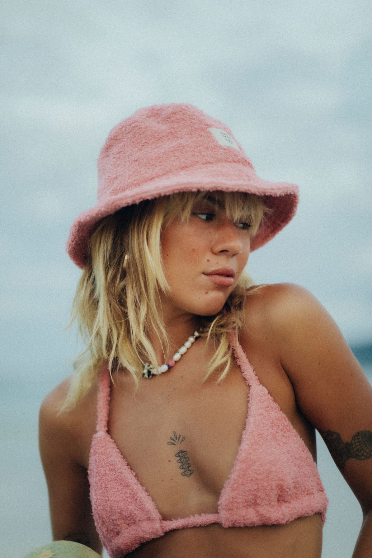 Frotte Triangle Bra - Flamingo Pink