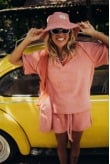 Frotte Polo Tee - Flamingo Pink Frotte Polo Tee - Flamingo Pink