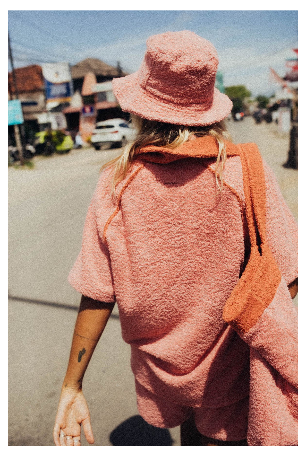 Frotte Polo Tee - Flamingo Pink