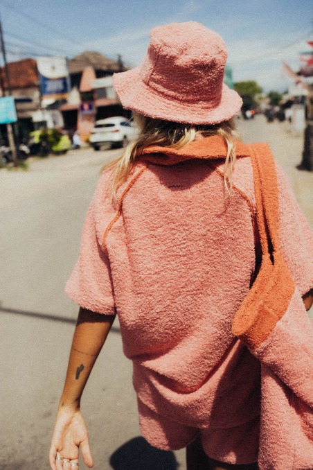 Frotte Polo Tee - Flamingo Pink Frotte Polo Tee - Flamingo Pink