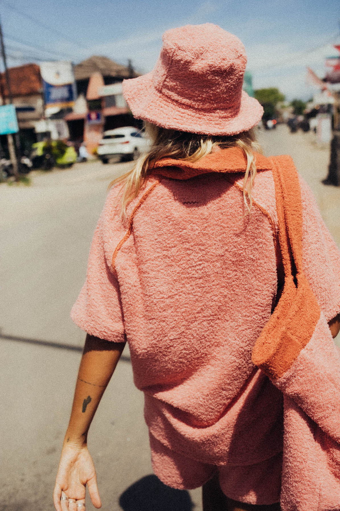 Frotte Polo Tee - Flamingo Pink