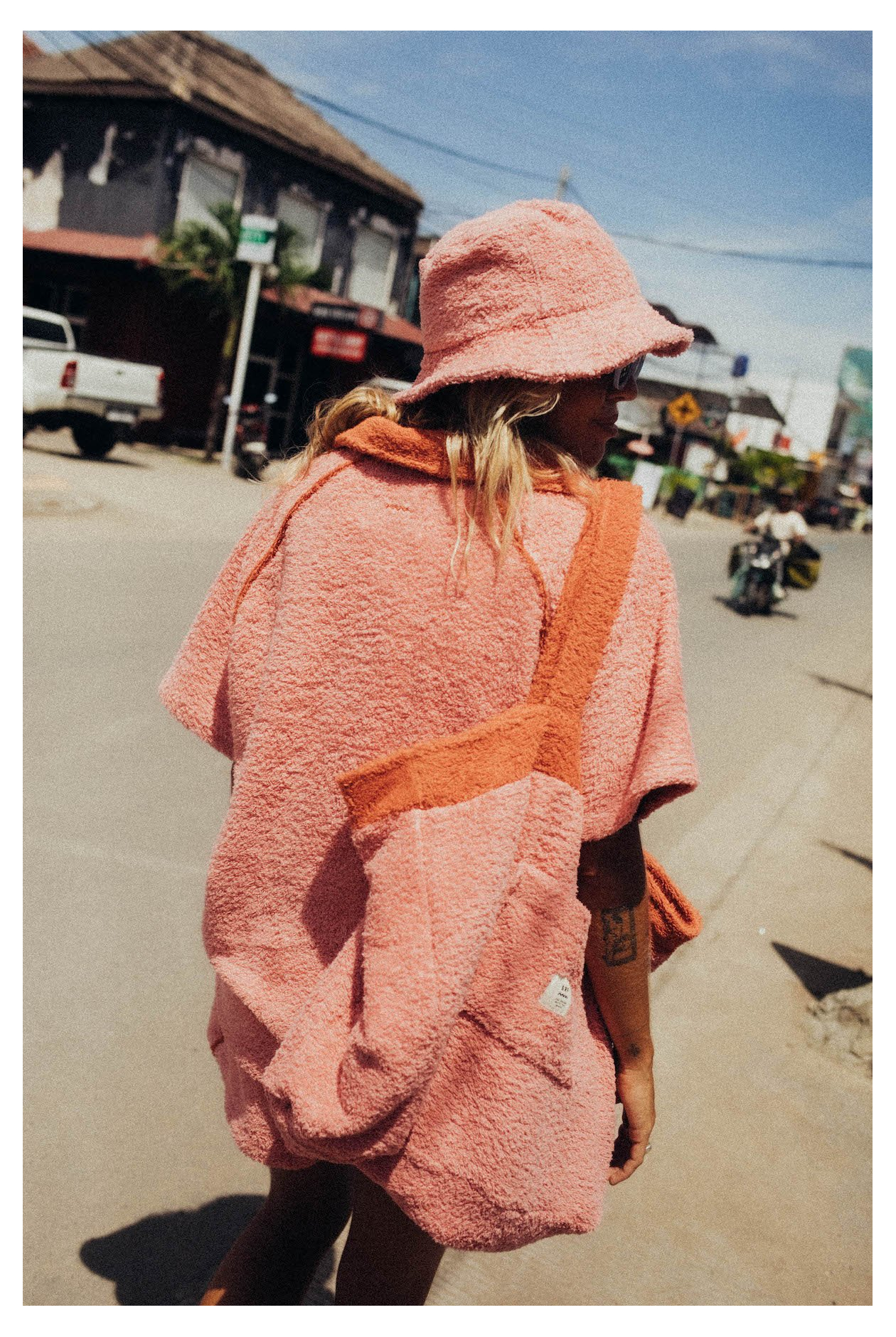 Frotte Polo Tee - Flamingo Pink