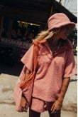 Frotte Polo Tee - Flamingo Pink Frotte Polo Tee - Flamingo Pink