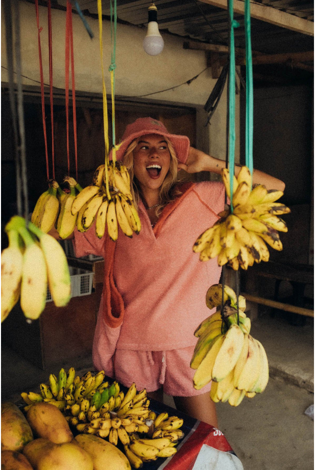 Frotte Polo Tee - Flamingo Pink Frotte Polo Tee - Flamingo Pink