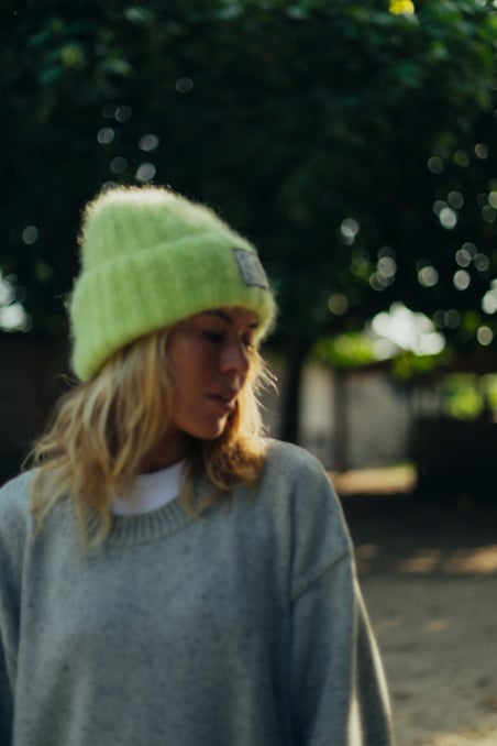 Olivia Wave Tiger Beanie - Lime Olivia Wave Tiger Beanie - Lime