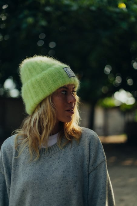 Olivia Wave Tiger Beanie - Lime Olivia Wave Tiger Beanie - Lime