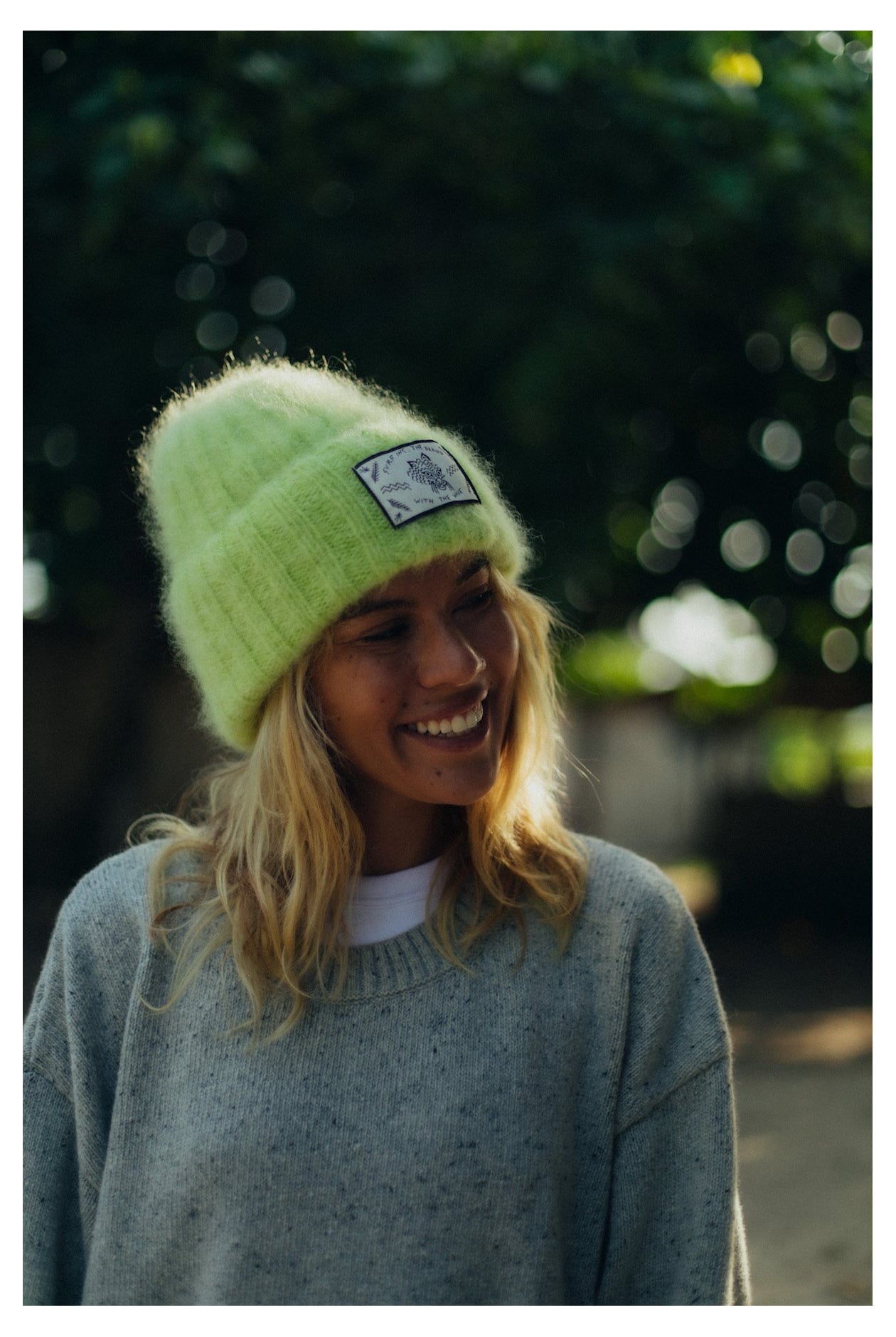 Olivia Wave Tiger Beanie - Lime | Surf Inc. Olivia Wave Tiger Beanie - Lime | Surf Inc.