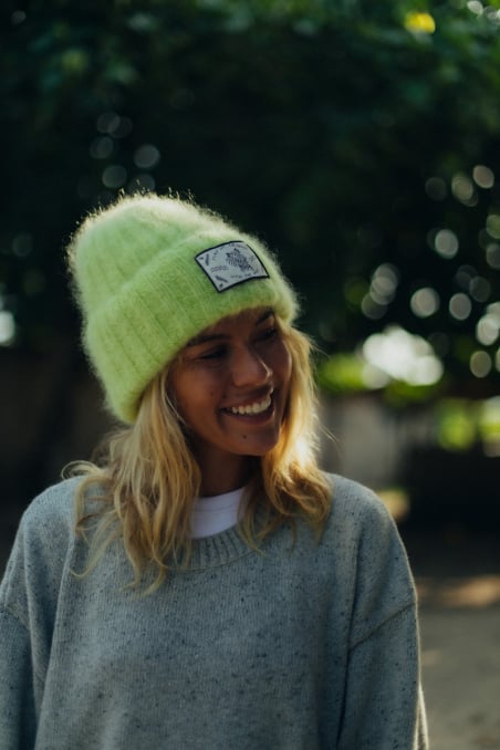 Olivia Wave Tiger Beanie - Lime Olivia Wave Tiger Beanie - Lime