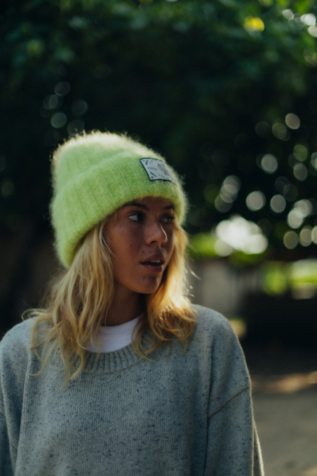 Olivia Wave Tiger Beanie - Lime Olivia Wave Tiger Beanie - Lime