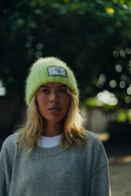 Olivia Wave Tiger Beanie - Lime Olivia Wave Tiger Beanie - Lime