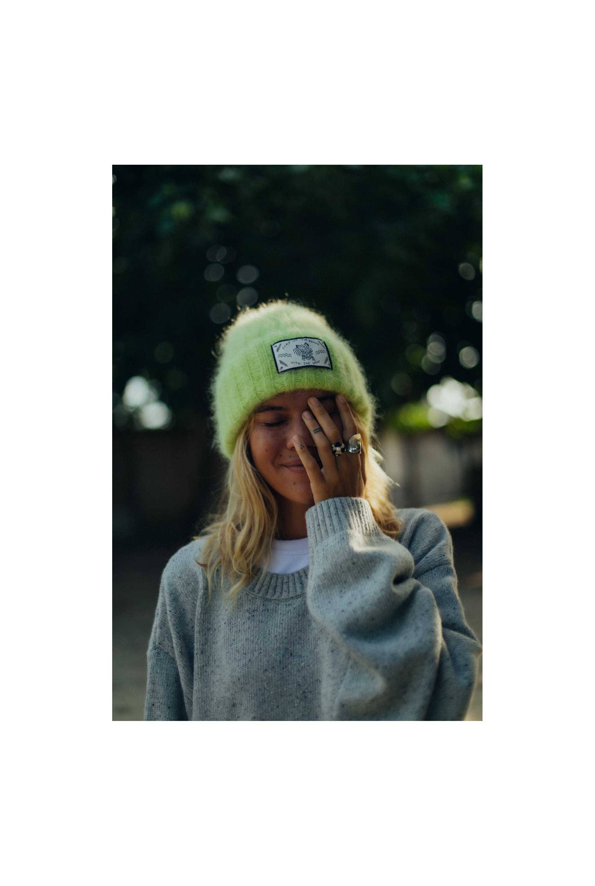 Olivia Wave Tiger Beanie - Lime | Surf.inc