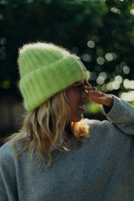 Olivia Wave Tiger Beanie - Lime Olivia Wave Tiger Beanie - Lime