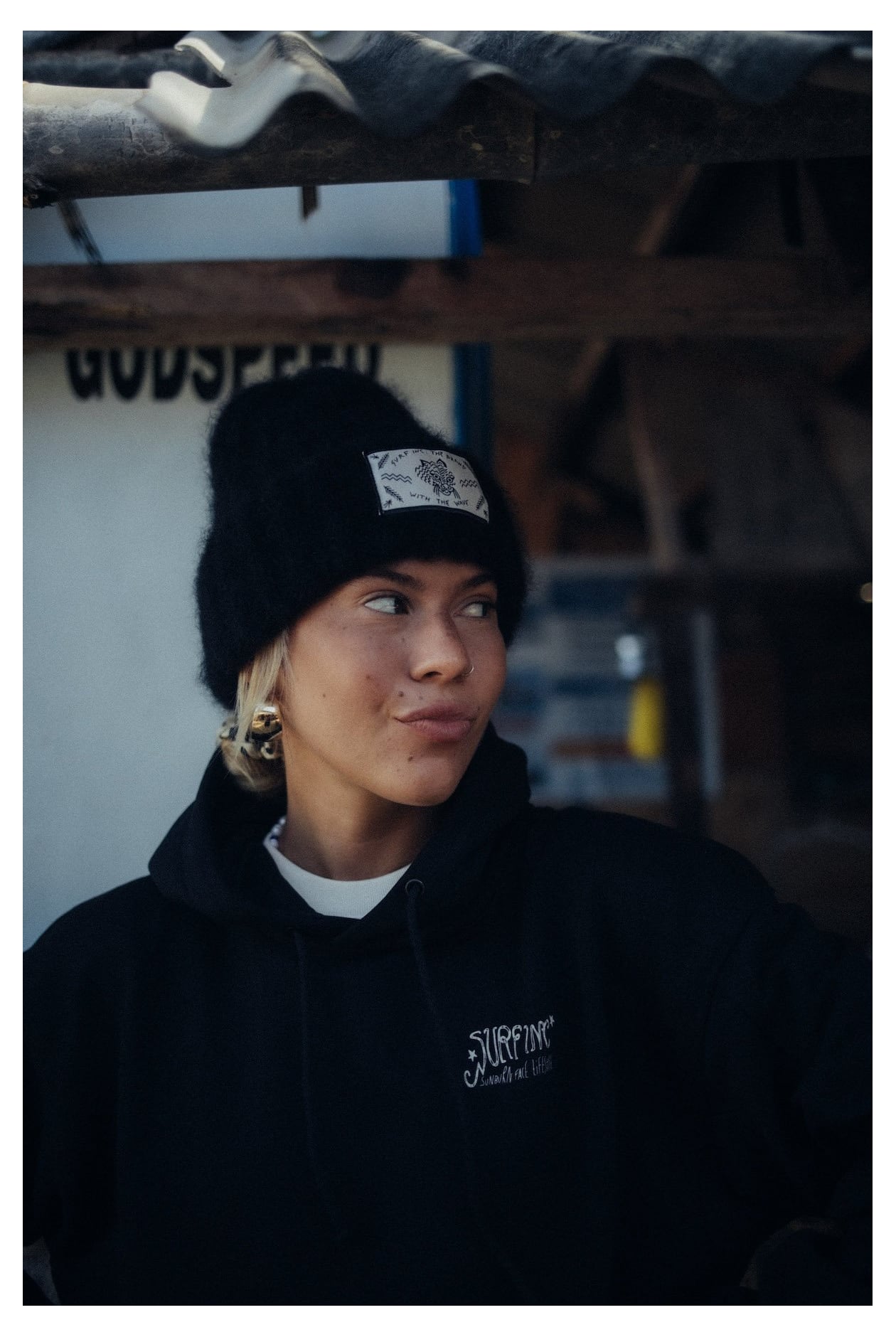 Olivia Wave Tiger Beanie - Space Black Olivia Wave Tiger Beanie - Space Black