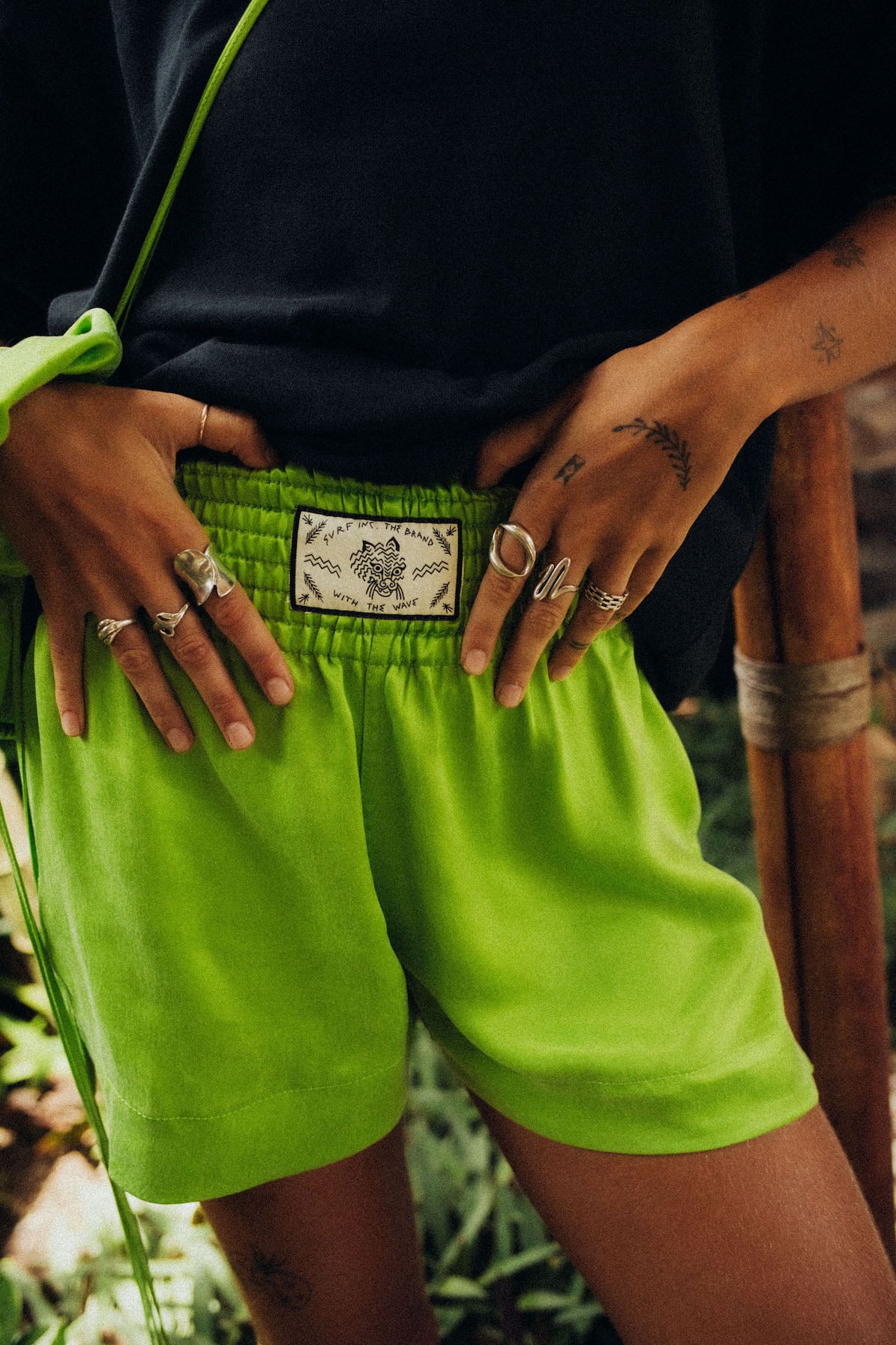 Wave Tiger Boxing Shorts - Lime