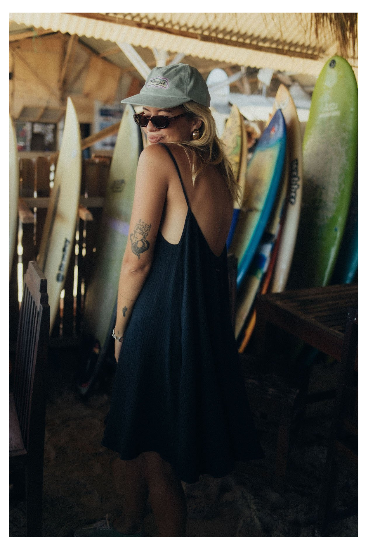 Loose Muslin Dress - Space Black